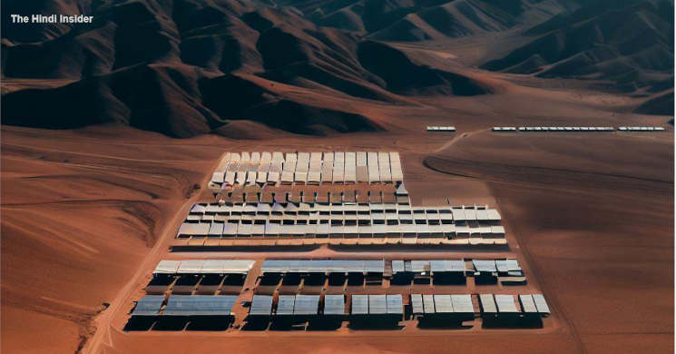 सौर ऊर्जा Example of Solar Energy: a solar farm in the mountains
